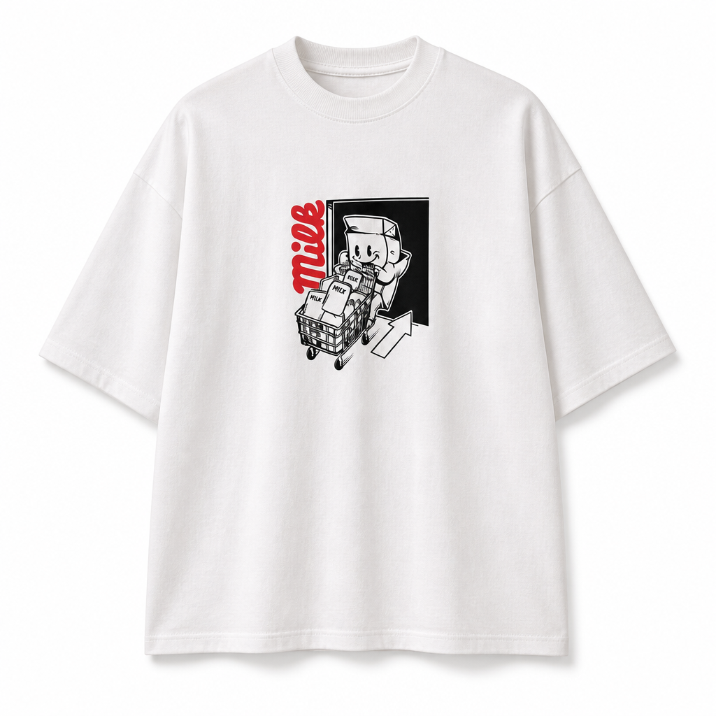 Camiseta Shopping Kart-Tee branca da Milk Industries